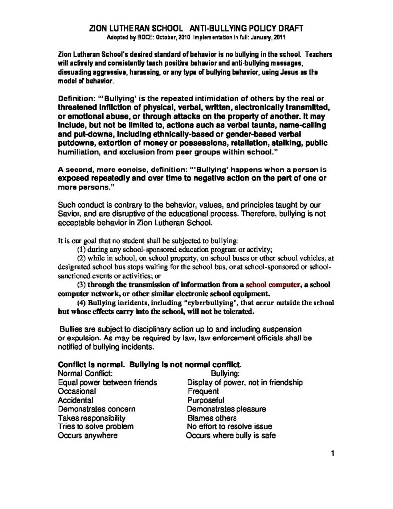 nice harassment and bullying policy template ensign certificate